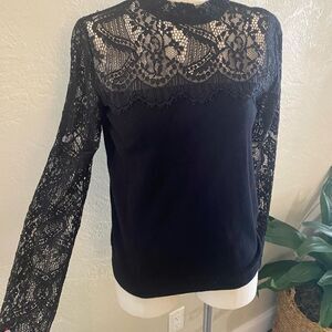Joseph A. Lace Top Sweater Sz S